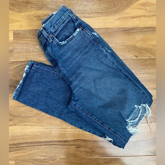 Lovers + Friends Nolan Jeans Distressed Ripped Button Fly High Rise Straight 26 - Picture 6 of 12